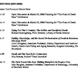 Schedules. Death, seminar 5...