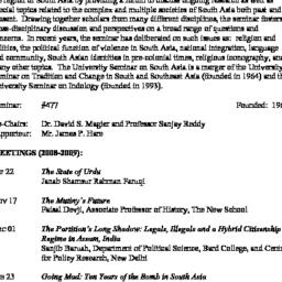Schedules. South Asia, semi...