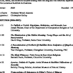 Schedules. Buddhist Studies...