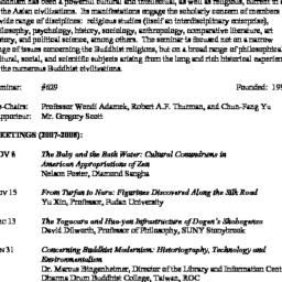 Schedules. Buddhist Studies...