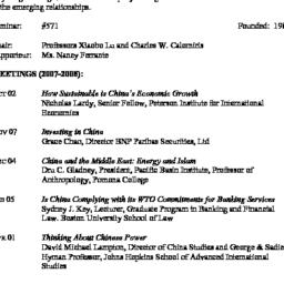 Schedules. China: Internati...