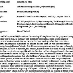 Minutes, 2008-01-28. Psycho...