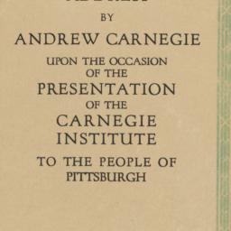 Address by Andrew Carnegie ...