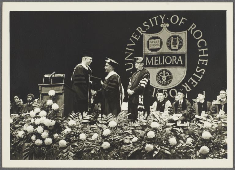 Ulysses Kay receiving award from the University of Rochester