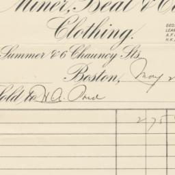 Miner, Beal & Co.. Bill
