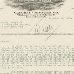 Caughey-Jossman Co.. Letter