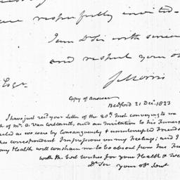 [Document, 1823 December 20]